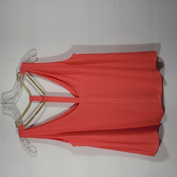 BCBGMaxAzria Tops - BCBG coral top with gold cord detail